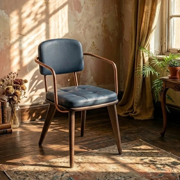 Atherton Sheesham Wood & Leather Arm Chair