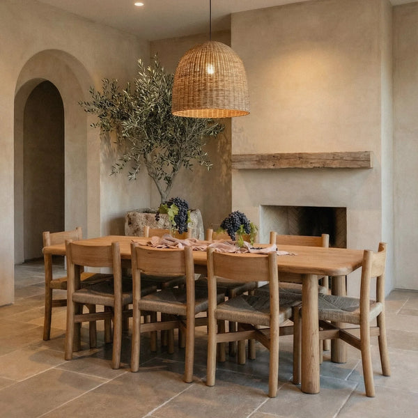 Austria Oak Wood Dining Table Set - 4 Seater, 6 Seater, 8 Seater - All Sizes