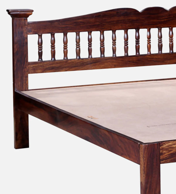 Jodha Sheesham Wood Bed In Provincial Teak Finish - All Sizes