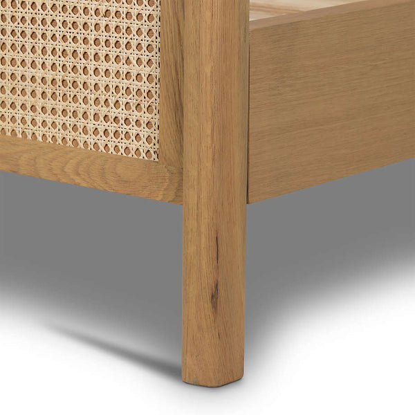 Berlin Solid Wood Rattan Cane Bed - All Sizes