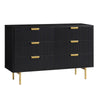Modern Solid Wood Chest of 6 Drawer - Black Finish