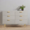 Modern Solid Wood Chest of 6 Drawer - Taupe Finish