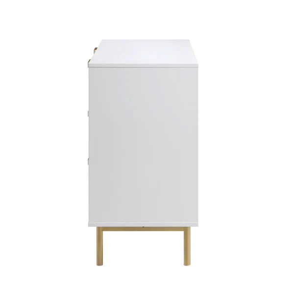 Modern Solid Wood Chest of 6 Drawer - White Finish