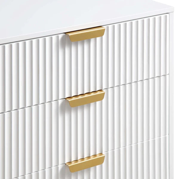 Modern Solid Wood Chest of 6 Drawer - White Finish