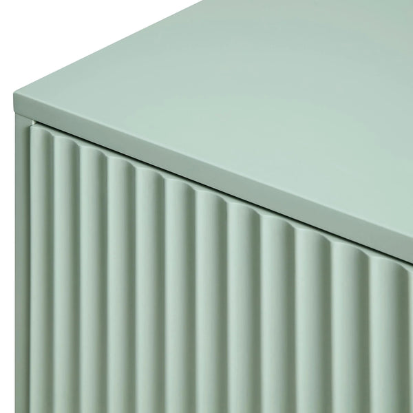 Modern Solid Wood Stripped Design Sideboard - Green finish