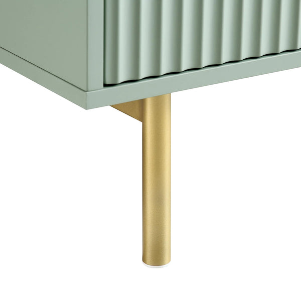 Modern Solid Wood Chest of 5 Drawer - Green Finish