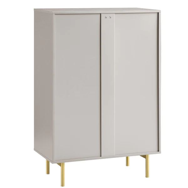 Modern Solid Wood Chest of 5 Drawer - Taupe Finish