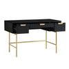 Solid Wood Dressing Table Stripped Design - Black Finish