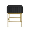 Solid Wood Dressing Table Stripped Design - Black Finish
