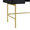 Solid Wood Dressing Table Stripped Design - Black Finish