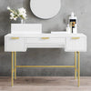 Solid Wood Dressing Table Stripped Design - White Finish
