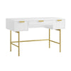 Solid Wood Dressing Table Stripped Design - White Finish