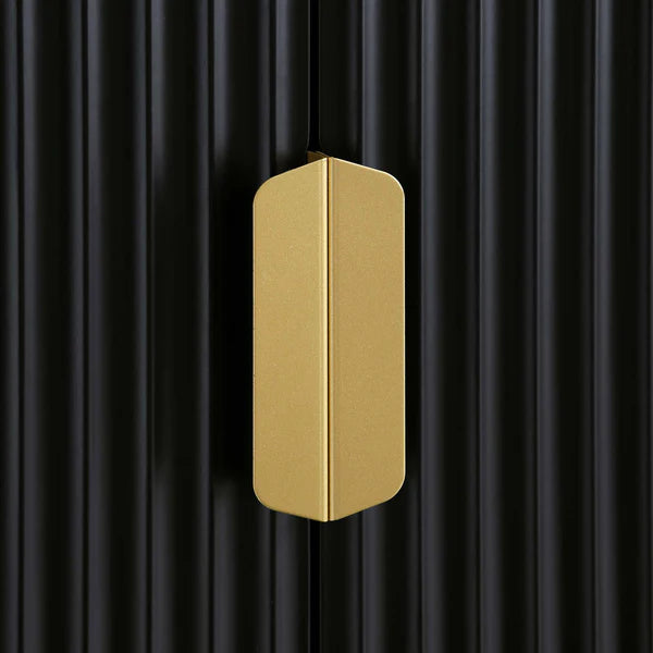 Modern Solid Wood Tall Bookcase With Doors - Black Finish