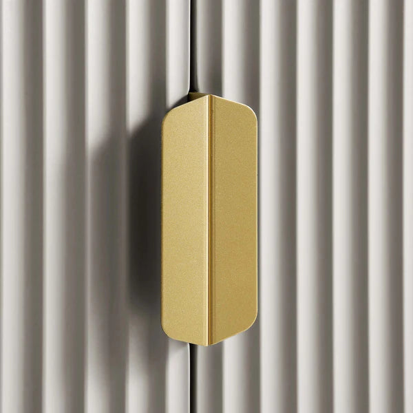 Modern Solid Wood Tall Bookcase With Doors - Taupe Finish