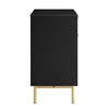 Modern Solid Wood 2- Door Cabinet With Drawers - Black Finish