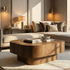 Modern stylish square shape coffee table in brown finish