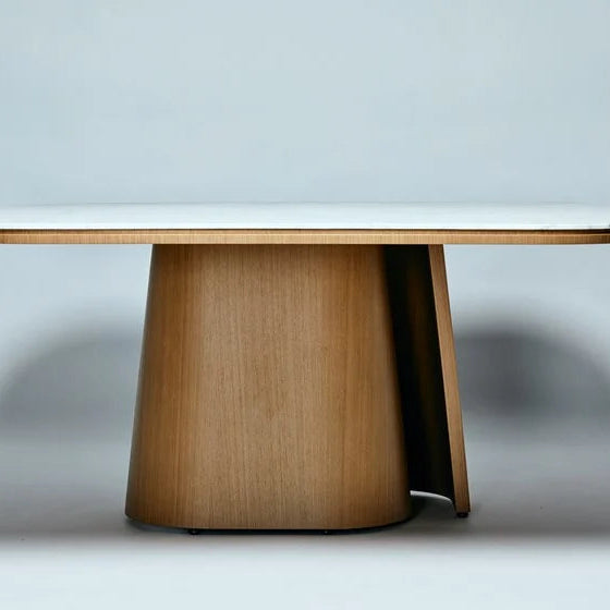 Ballymena Marble & Walnut Square Dining Table