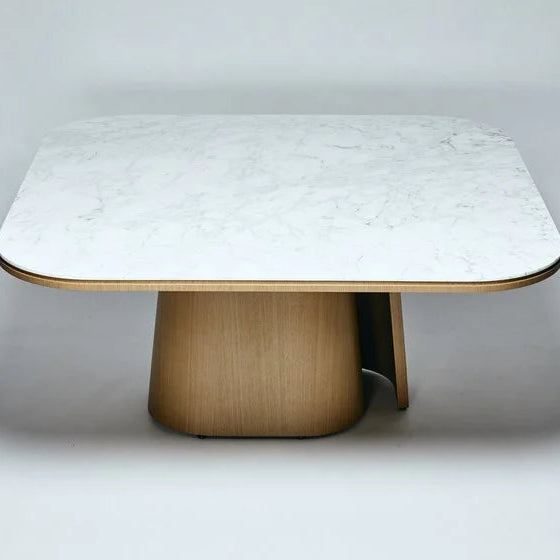 Ballymena Marble & Walnut Square Dining Table