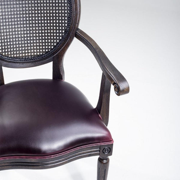 Bardon Classic Solid Wood Rattan Arm Chair
