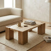 Barnaul Solid Wood & Travertine Coffee Table