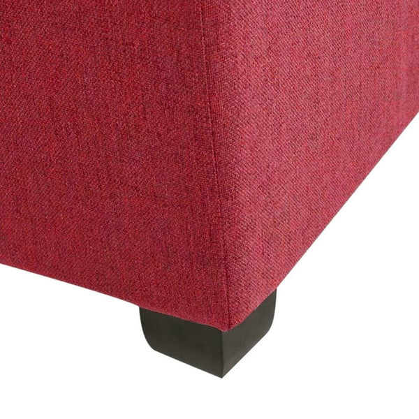 Bathurst Solid Wood Ottoman in Blood Maroon Colour