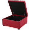 Bathurst Solid Wood Ottoman in Blood Maroon Colour