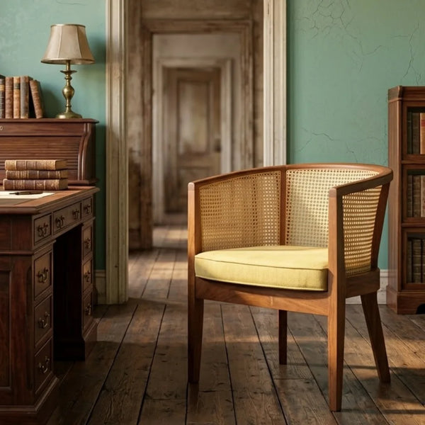 Benalla Rattan Acacia Wood Arm Chair