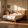 Berlin Rattan Solid Wood Bed With Sidetables – All Sizes