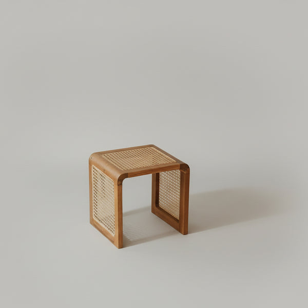 Berlin Solid Wood Rattan Side Table