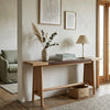 Bermejo Oak Wood & Leather Console Table