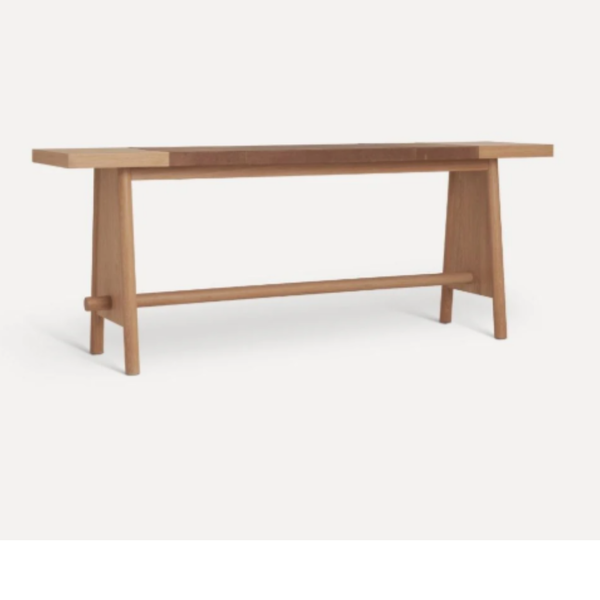 Bermejo Oak Wood & Leather Console Table