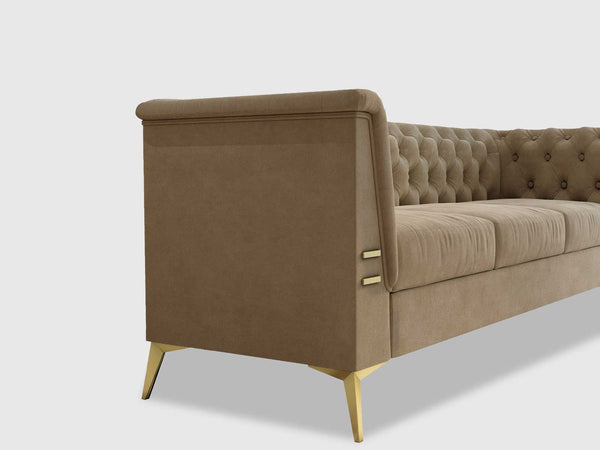 Chesterfield Premium Fabric Three Seater Sofa Grey