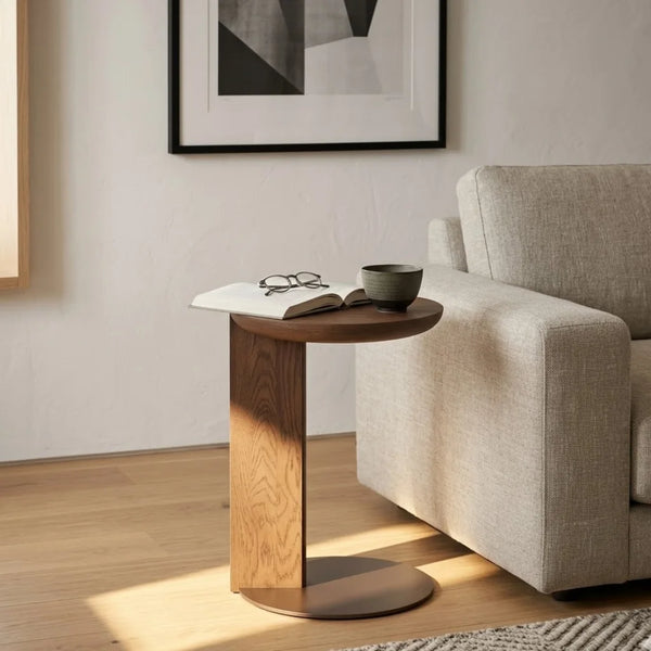Biloela Oak Wood Round End Table