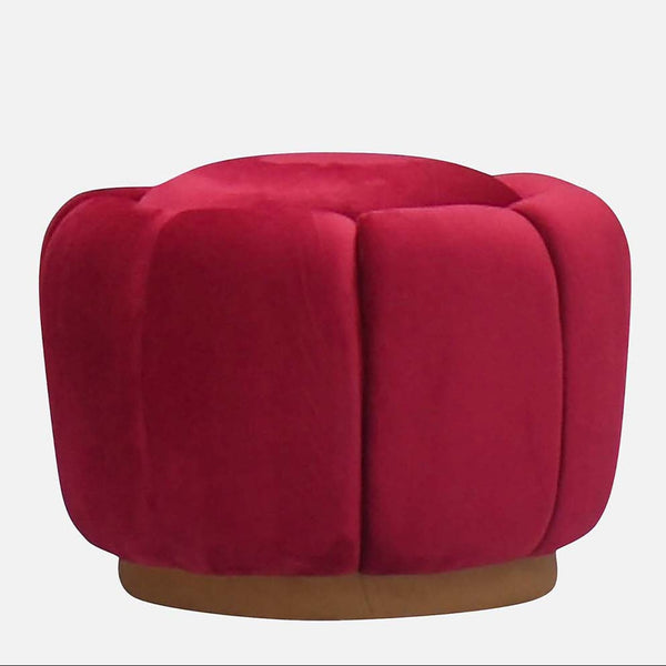 Bizana Tulip Fabric Ottoman in Red Colour