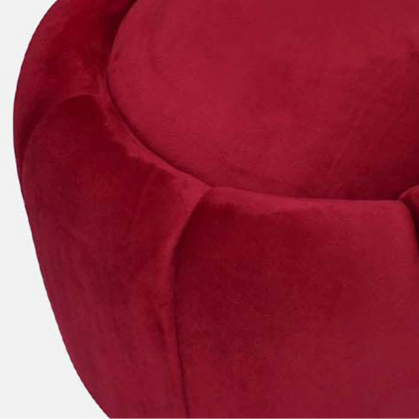 Bizana Tulip Fabric Ottoman in Red Colour