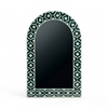 Bone Inlay Mirror Frame Black Geometric Pattren