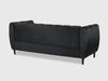 Elizabeth Premium Fabric Three Seater Black