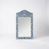 Bone Inlay Blue Floral Large Wall Mirror