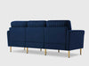 Elizabeth Premium Fabric Three Seater Navy Blue
