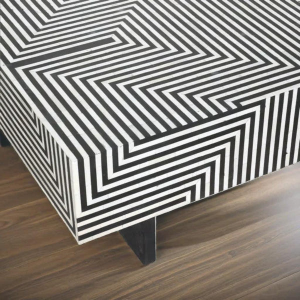 Bone Inlay Coffee Table Monochrome