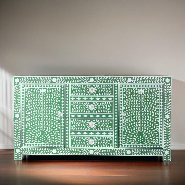 Bone Inlay Mother of Pearl Floral Sideboard