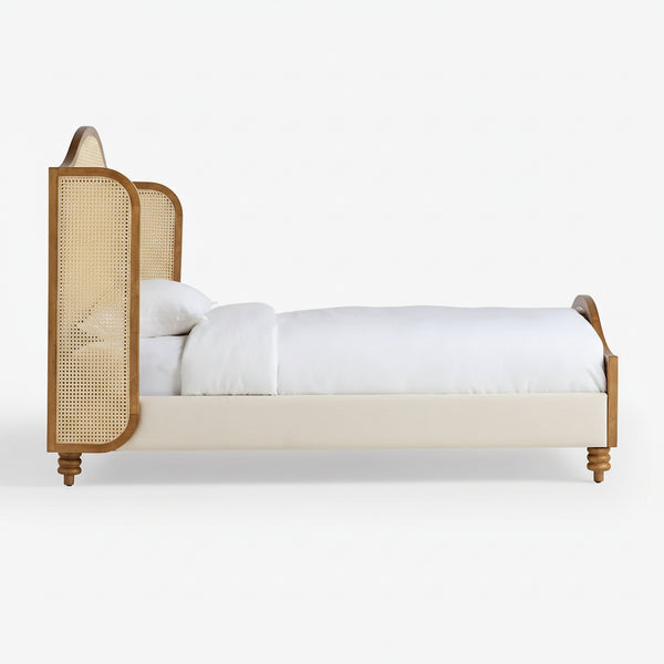Bordeaux Solid Wood Rattan Bed -All Sizes