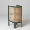Bristol Cane Bedside Table In Sage