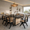 Bruna Solid Wood Rattan 6 Seater Dining Set - READY TO SHIP