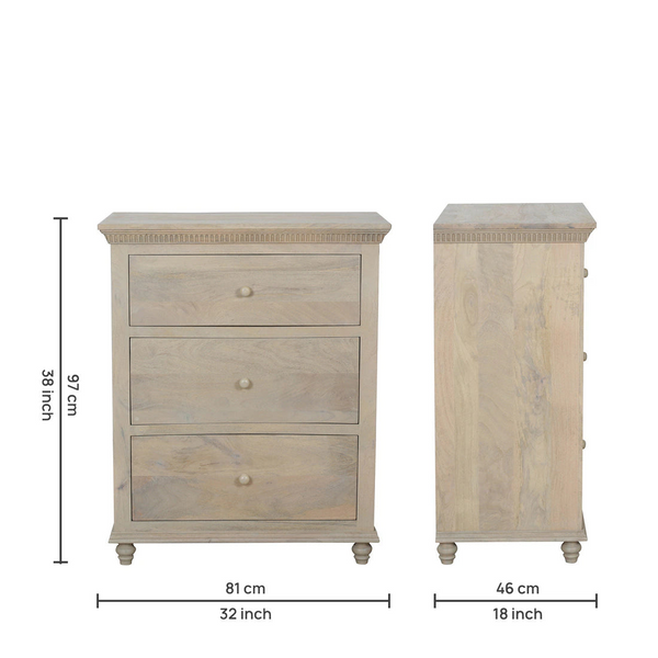 Brussels Chest of 3 Drawers