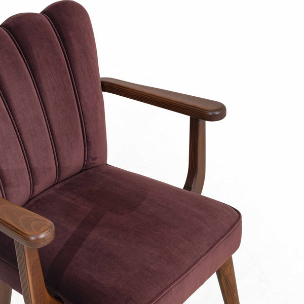 Bulimba Solid Wood Velvet Arm Chair