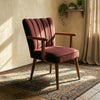 Bulimba Solid Wood Velvet Arm Chair