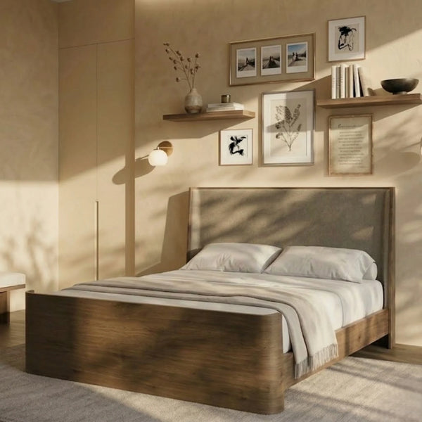 Modern solid wood stylish bed
