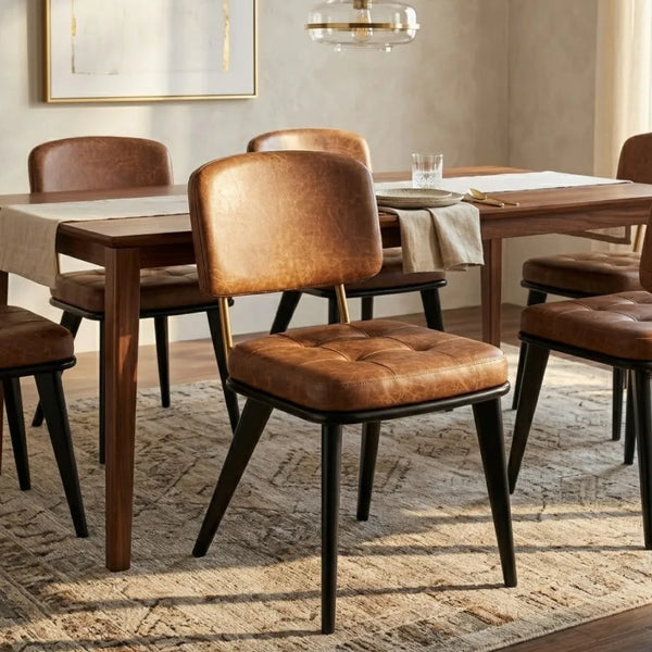 Byford Sheesham Wood & Leather Dining Chair