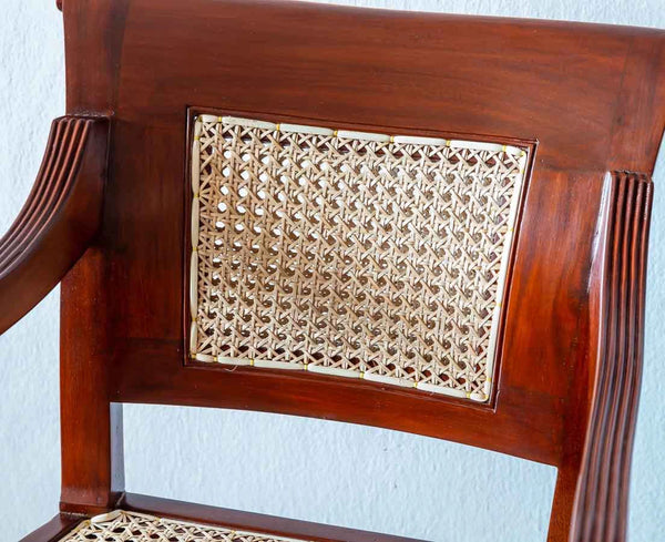 Traditional Classic Sheesham Wood Armchair with Cane